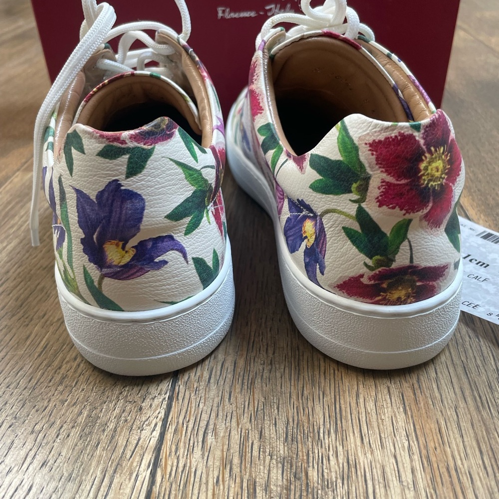 NEW Salvatore Ferragamo sneakers 39 US 9 floral leather shoes - Picture 4 of 7